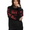 Dirty Unisex Sweatshirt, Black N Red