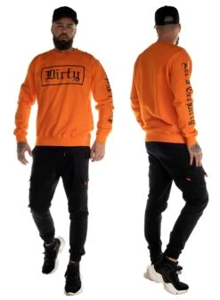 Dirty Unisex Sweatshirt, Orange -Straßenmode Kleidung dirty unisex sweatshirt orange 3