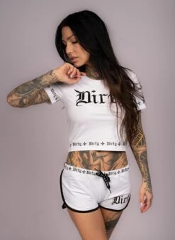 Dirty White N Black Crop Top -Straßenmode Kleidung dirty white n black crop top 3