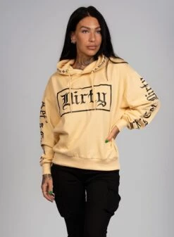 Dirty Women OverSize Hoodie, Yellow -Straßenmode Kleidung dirty women oversize hoodie yellow 2