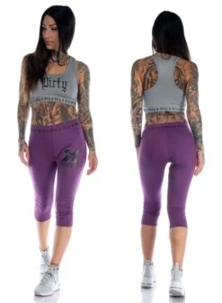 Dirty X-Rated Capri Pants, Purple -Straßenmode Kleidung dirty x rated capri pants purple 1