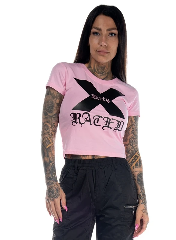 Dirty X-rated Crop Top, Pink 1 Dirty X-rated Crop Top, Pink