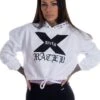 Dirty X-rated Cropped Hoodie, White
