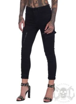 EXc Black Zipped Cargo Pants