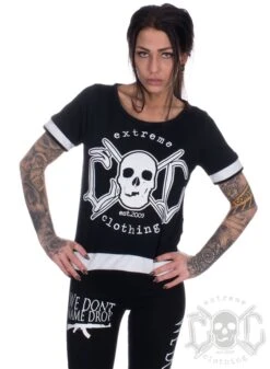 EXc Black/white Mesh Detailed Tee