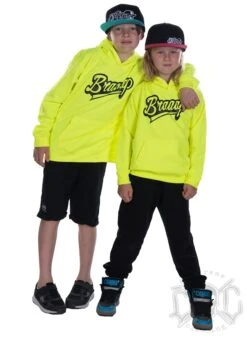 EXc Braaap Unisex Kidz Hoodie, Neon Yellow