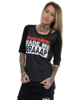 EXc Craziness Grey N Black ¾ Raglan Tee