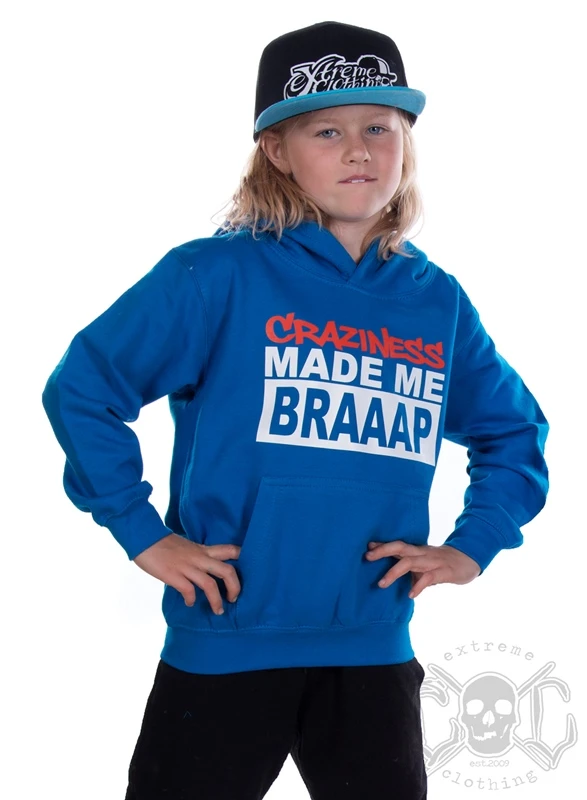 EXc Craziness Unisex Kidz Hoodie, Sapphire Blue 2 EXc Craziness Unisex Kidz Hoodie, Sapphire Blue – Bild 2