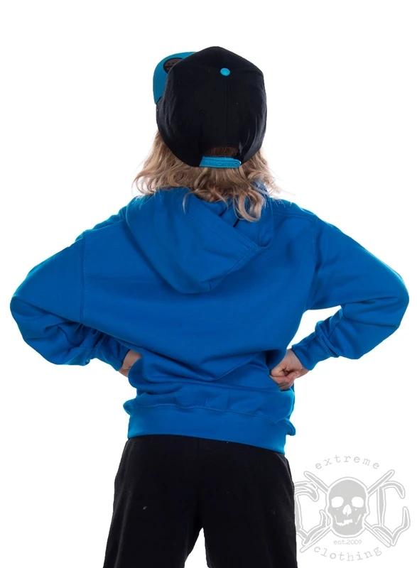 EXc Craziness Unisex Kidz Hoodie, Sapphire Blue 3 EXc Craziness Unisex Kidz Hoodie, Sapphire Blue – Bild 3