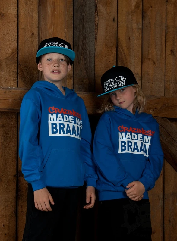 EXc Craziness Unisex Kidz Hoodie, Sapphire Blue 4 EXc Craziness Unisex Kidz Hoodie, Sapphire Blue – Bild 4