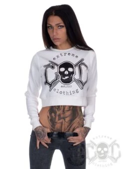 EXc Cropped Skullcrew, Vit