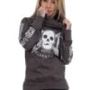 EXc E A F Cross Neck Hoodie Unisex, Grey