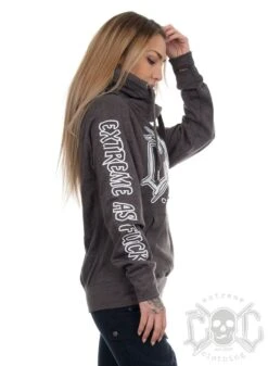 EXc E A F Cross Neck Hoodie Unisex, Grey -Straßenmode Kleidung exc e a f cross neck hoodie unisex grey 2