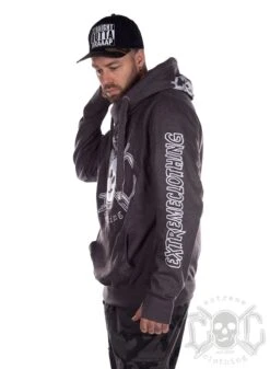 EXc E A F Cross Neck Hoodie Unisex, Grey -Straßenmode Kleidung exc e a f cross neck hoodie unisex grey 6