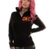 EXc E A F Girls Zip Hoodie Black N Orange