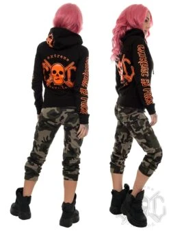 EXc E A F Girls Zip Hoodie Black N Orange -Straßenmode Kleidung exc e a f girls zip hoodie black n orange 2