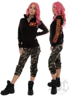 EXc E A F Girls Zip Hoodie Black N Orange -Straßenmode Kleidung exc e a f girls zip hoodie black n orange 3