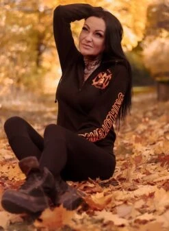 EXc E A F Girls Zip Hoodie Black N Orange -Straßenmode Kleidung exc e a f girls zip hoodie black n orange 4