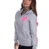 EXc E A F LOGO HOODIE Grey N Pink