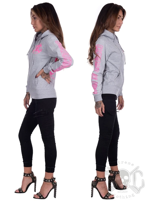 EXc E A F LOGO HOODIE Grey N Pink 3 EXc E A F LOGO HOODIE Grey N Pink – Bild 3