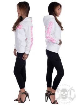 EXc E A F Logo Hoodie White N Pink -Straßenmode Kleidung exc e a f logo hoodie white n pink 2