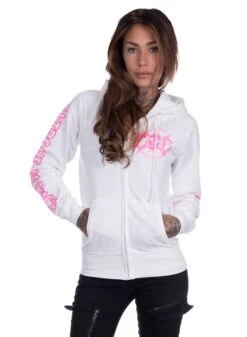 EXc E A F Logo Hoodie White N Pink