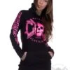 EXc E A F Long Hoodie Black N Pink