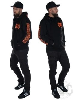 EXc E A F Men Zip Hoodie Black N Orange -Straßenmode Kleidung exc e a f men zip hoodie black n orange 2