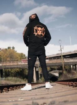 EXc E A F Men Zip Hoodie Black N Orange -Straßenmode Kleidung exc e a f men zip hoodie black n orange 3