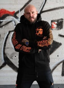 EXc E A F Men Zip Hoodie Black N Orange -Straßenmode Kleidung exc e a f men zip hoodie black n orange 4
