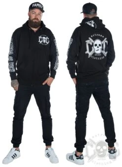 EXc E A F Men Zip Hoodie Black N White -Straßenmode Kleidung exc e a f men zip hoodie black n white 1