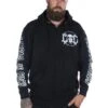 EXc E A F Men Zip Hoodie Black N White
