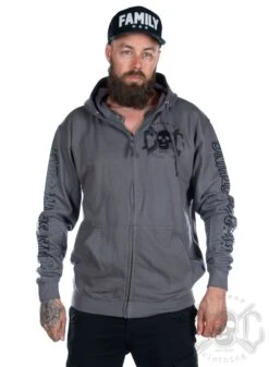 EXc E A F Men Zip Hoodie Grey N Black