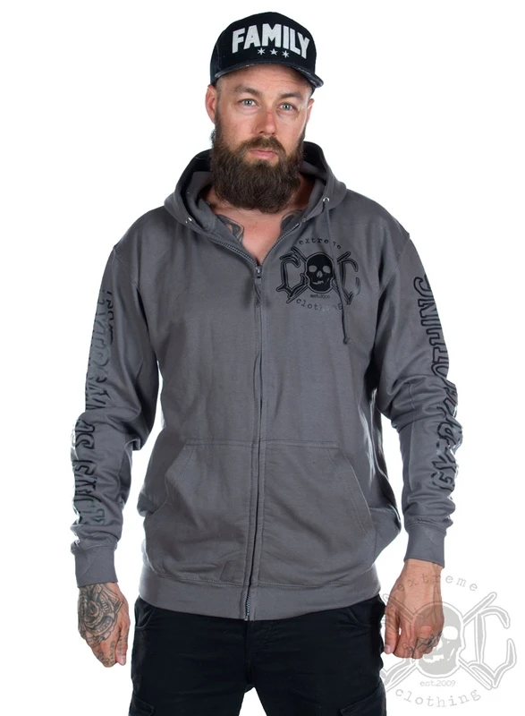 EXc E A F Men Zip Hoodie Grey N Black 1 EXc E A F Men Zip Hoodie Grey N Black