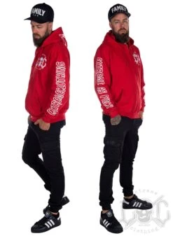EXc E A F Men Zip Hoodie Red N White -Straßenmode Kleidung exc e a f men zip hoodie red n white 2