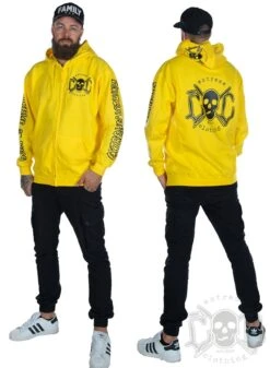 EXc E A F Men Zip Hoodie Yellow N Black -Straßenmode Kleidung exc e a f men zip hoodie yellow n black 1