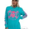 EXc E A F Pink Sweatshirt, Surf Blue