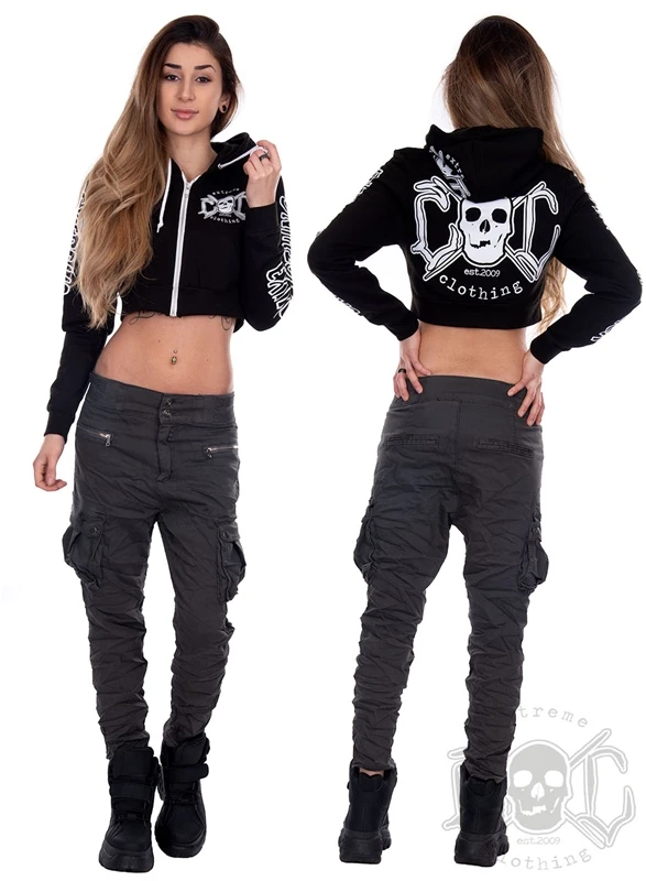 EXc E A F Short Hoodie, Black N White 2 EXc E A F Short Hoodie, Black N White – Bild 2