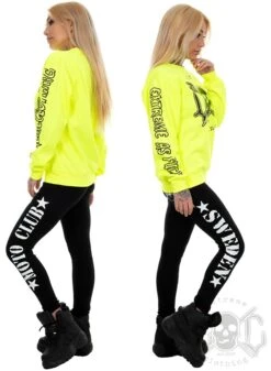 EXc E A F Sweatshirt, Neon Yellow -Straßenmode Kleidung exc e a f sweatshirt neon yellow 2