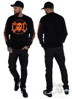 EXc E A F Unisex Sweatshirt, Black N Orange -Straßenmode Kleidung exc e a f unisex sweatshirt black n orange 1