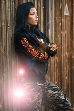 EXc E A F Unisex Sweatshirt, Black N Orange -Straßenmode Kleidung exc e a f unisex sweatshirt black n orange 3