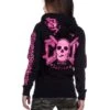 EXc E A F Zip Logo Hoodie Black N Pink