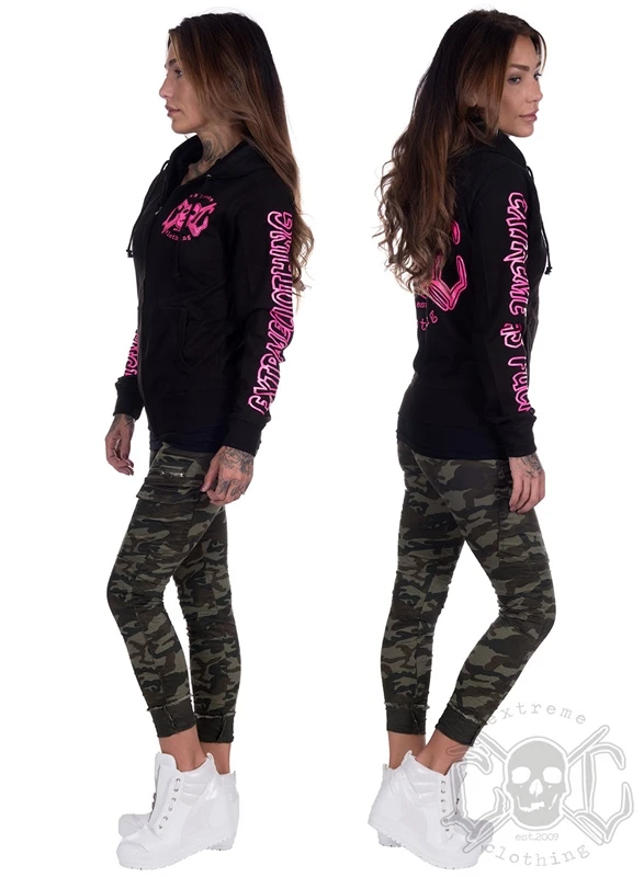EXc E A F Zip Logo Hoodie Black N Pink 3 EXc E A F Zip Logo Hoodie Black N Pink – Bild 3