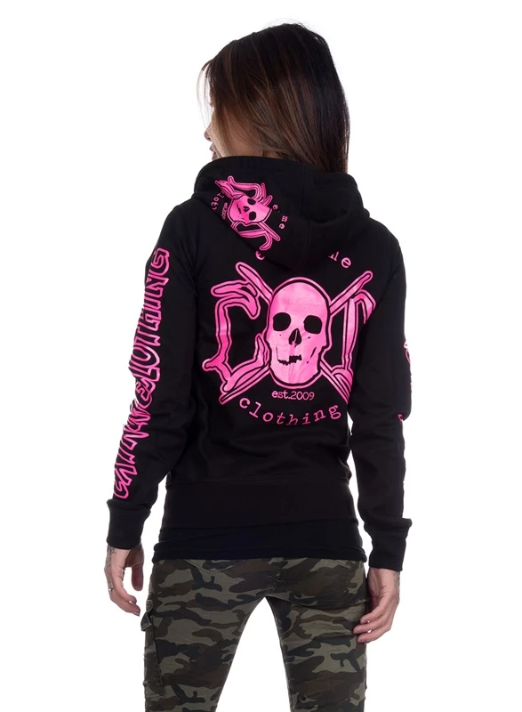 EXc E A F Zip Logo Hoodie Black N Pink 1 EXc E A F Zip Logo Hoodie Black N Pink