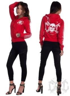 EXc E A F Zip Logo Hoodie Red/White -Straßenmode Kleidung exc e a f zip logo hoodie redwhite 1