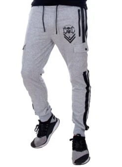 EXc Grey N Black Unisex Cargo Sweatpants