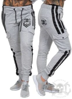 EXc Grey N Black Unisex Cargo Sweatpants -Straßenmode Kleidung exc grey n black unisex cargo sweatpants 3
