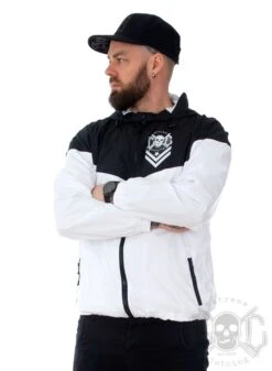EXc Logo Unisex WindJacket, Black N White