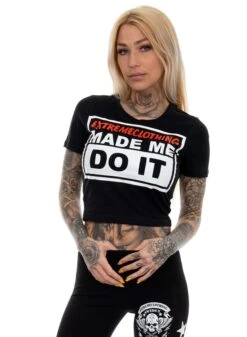 EXc Made Me Do It Cropped Tee, Black