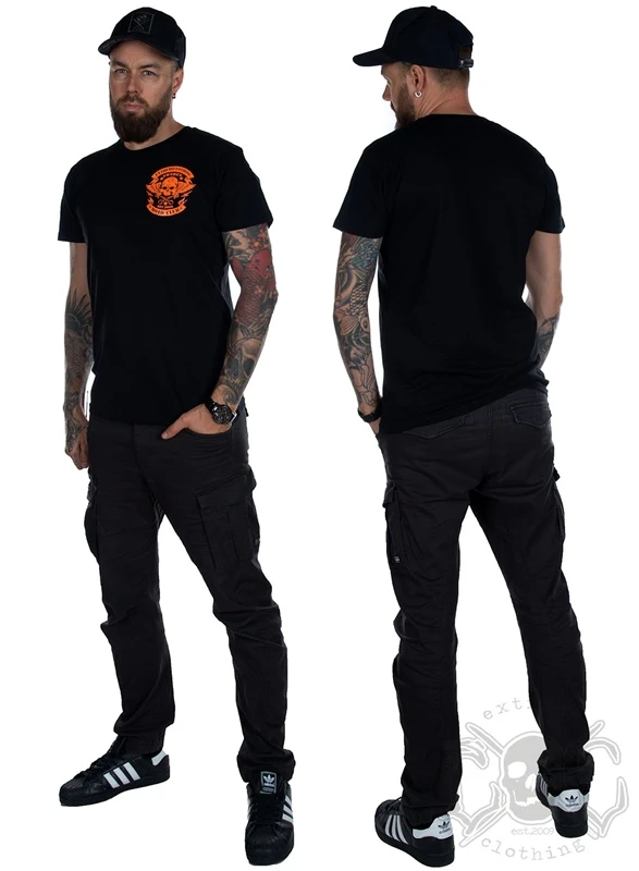 EXc Moto Club Men Tee, Black N Orange 2 EXc Moto Club Men Tee, Black N Orange – Bild 2